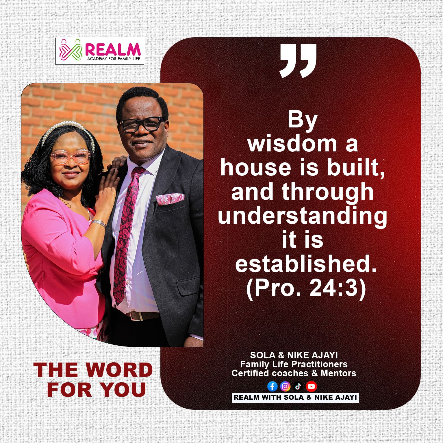 THE WORD FOR YOU: Proverbs 24:3